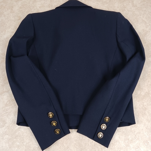 Vintage DONCASTER Crop Blazer Size 4 Dark Blue - Picture 3 of 7